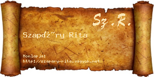 Szapáry Rita névjegykártya